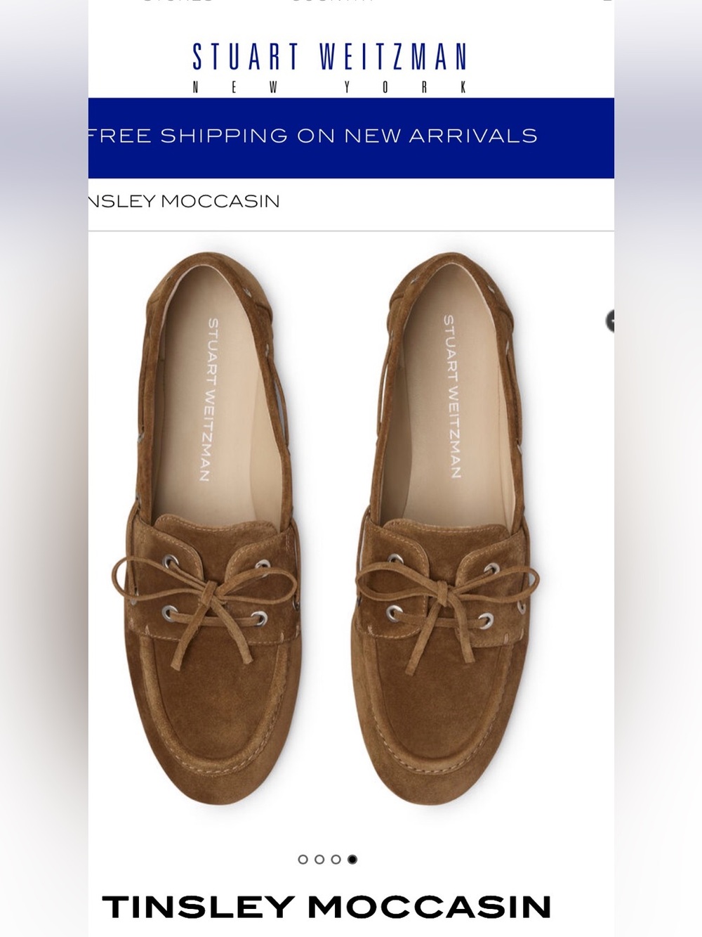 NWT&Box Stuart Weitzman Tinsley  Moccasin in Doe Taupe Suede